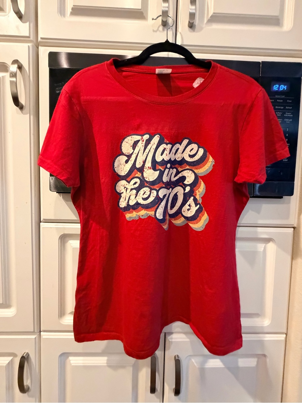 Port and Company Red Short-Sleeve Tee with 'Made in the 70s' Retro Graphic